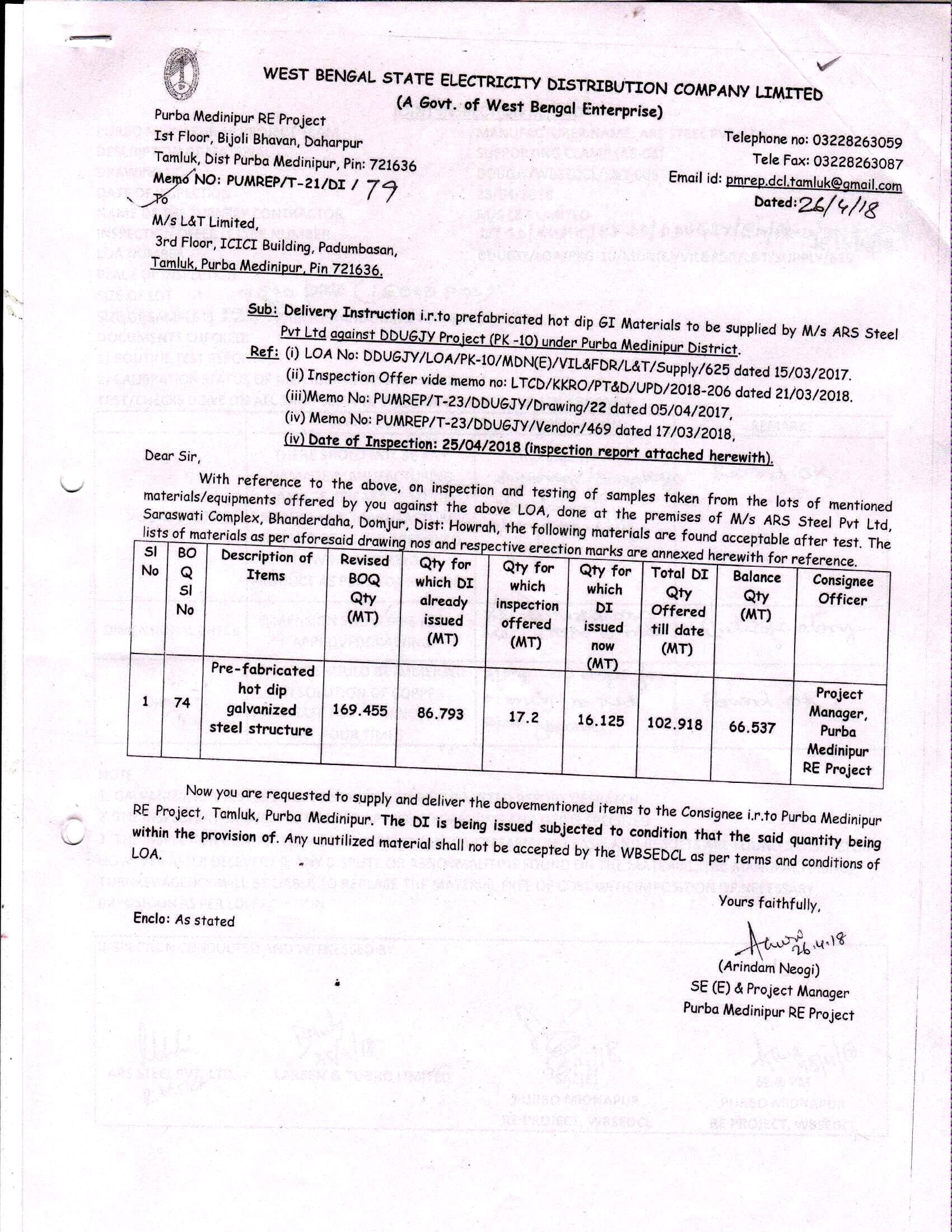 WEST BENGAL STATE ELECTRICITY (L&T LIMITED)